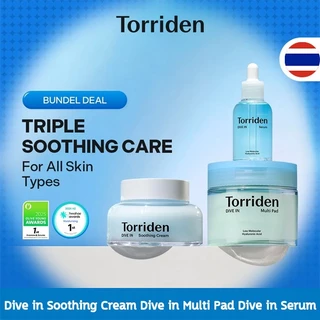 [Trio Set] Torriden Dive In Hyaluronic Acid Serum (50ml)+ Toner Pad (80ea)+ Soothing Cream (100ml) ทอร์ริเดน ผิวชุ่มชื้น