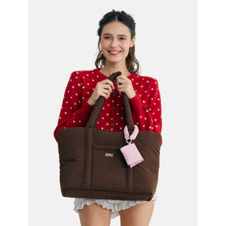 A DAY PUFFY TOTE BAG 🌈 กระเป๋านุ่มนิ่มไซค์ใหญ่ “กันน้ำ” รองรับโน๊ตบุ้ค15นิ้ว (ฟรีพวงกุญแจ mini pouch)