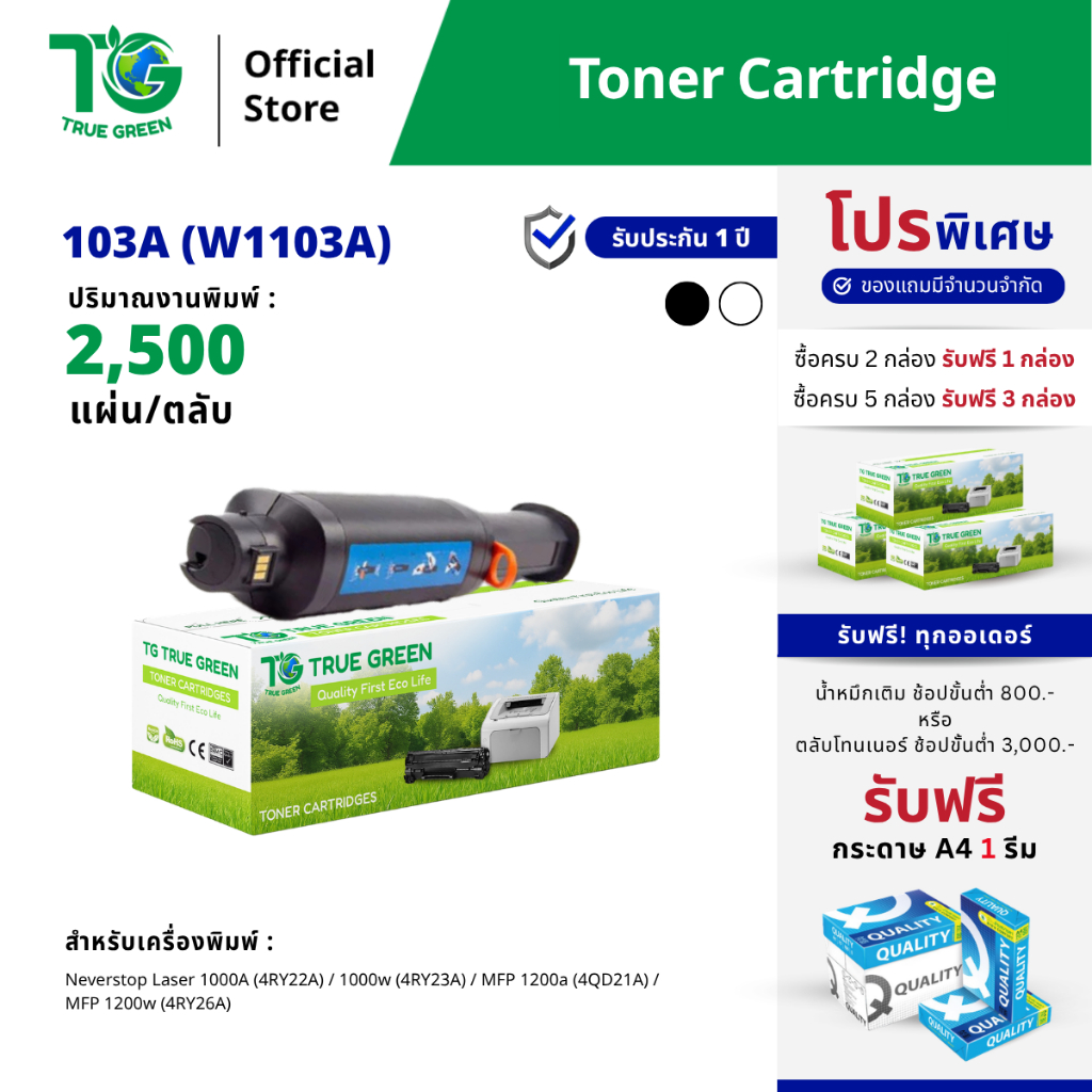 103A W1103A Black  Neverstop Laser Toner Reload Kit ตลับหมึก เลเซอร์ โทนเนอร์ เครื่องปริ้นเตอร์ 1000