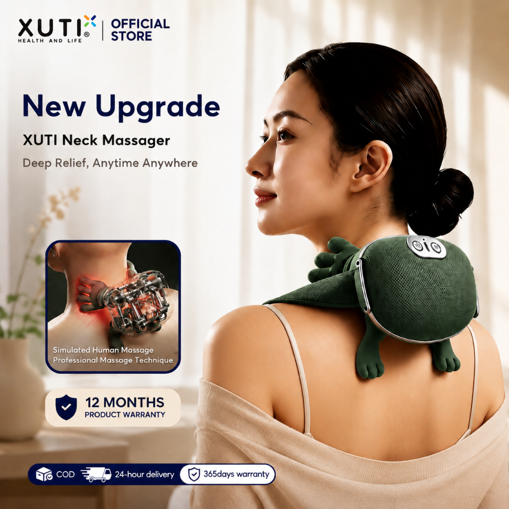 XUTI ยี่ห้อ เครื่องนวดคอและไหล่ไฟฟ้า พร้อมความร้อน หมอนนวดสำหรับคอ เอว ขา และทั่วร่างกาย ตัว 3ระดับความแรง หมอนนวด
