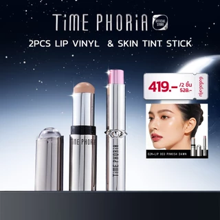 TimePhoria Set: All Day Perfection Skin Tint Stick+Ultra Stay-Shine Transfer Proof Lip Vinyl ลิปสติก ลิปทินต์ รองพื้น