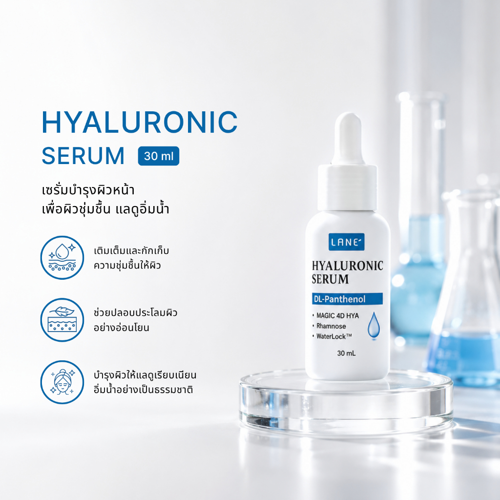 LANE’ ไฮยาลูรอนิคเซรั่ม Moisturizer Serum ขนาด 30ml.