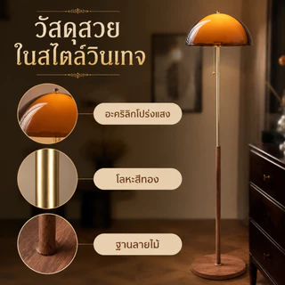 ⭐⭐โคมไฟตั้งพื้น โคมไฟตั้งห้องนั่งเล่น โคมไฟบรรยากาศ American Mid-century Vintage วางข้างโซฟา โคมไฟดีไซเนอร์