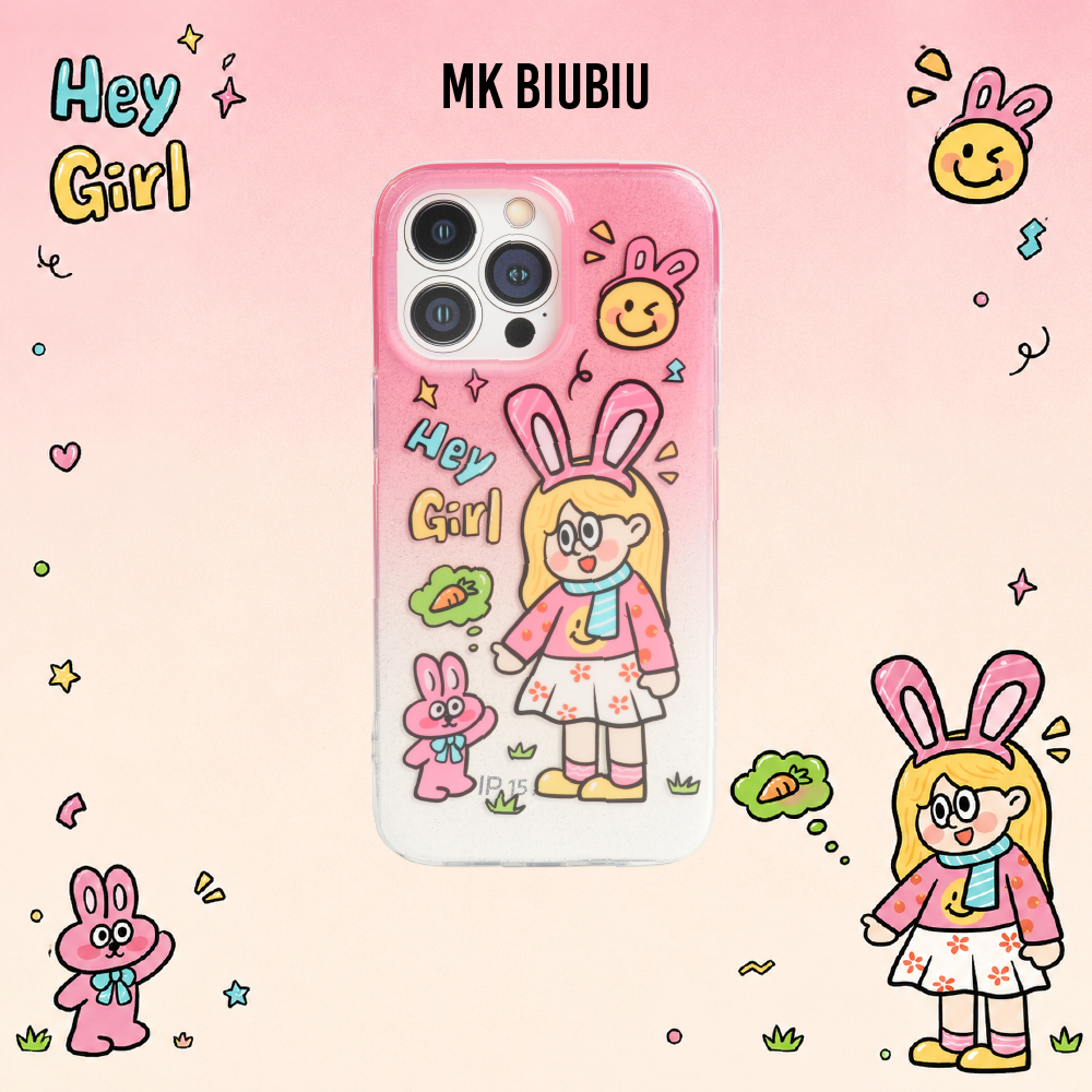 MK Biu Biu รุ่น Bunny Girl Hey Girl เคสสำหรับ iPhone 13 / 14 / 15