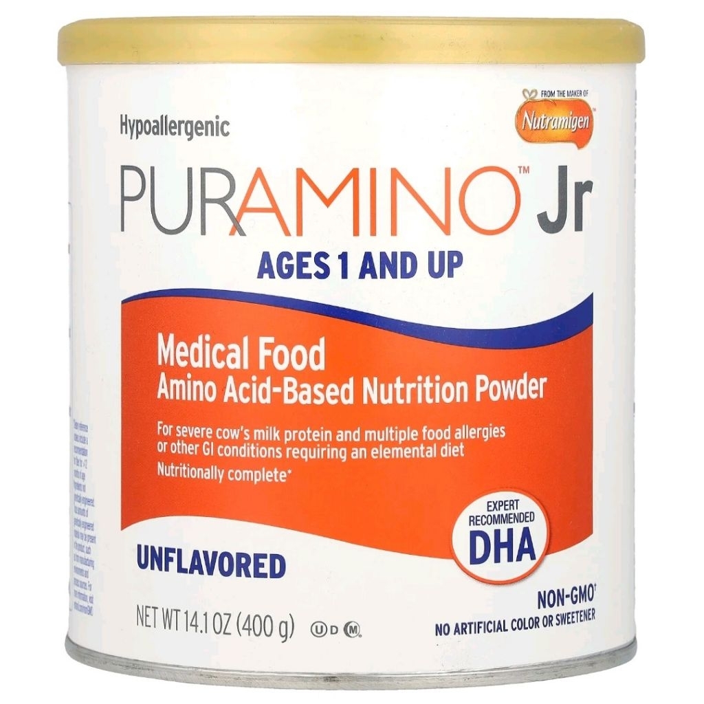 Enfamil, PurAmino Jr, Medical Food, Amino Acid-Based Nutrition Powder, Ages 1+, Unflavored, 14.1 oz 