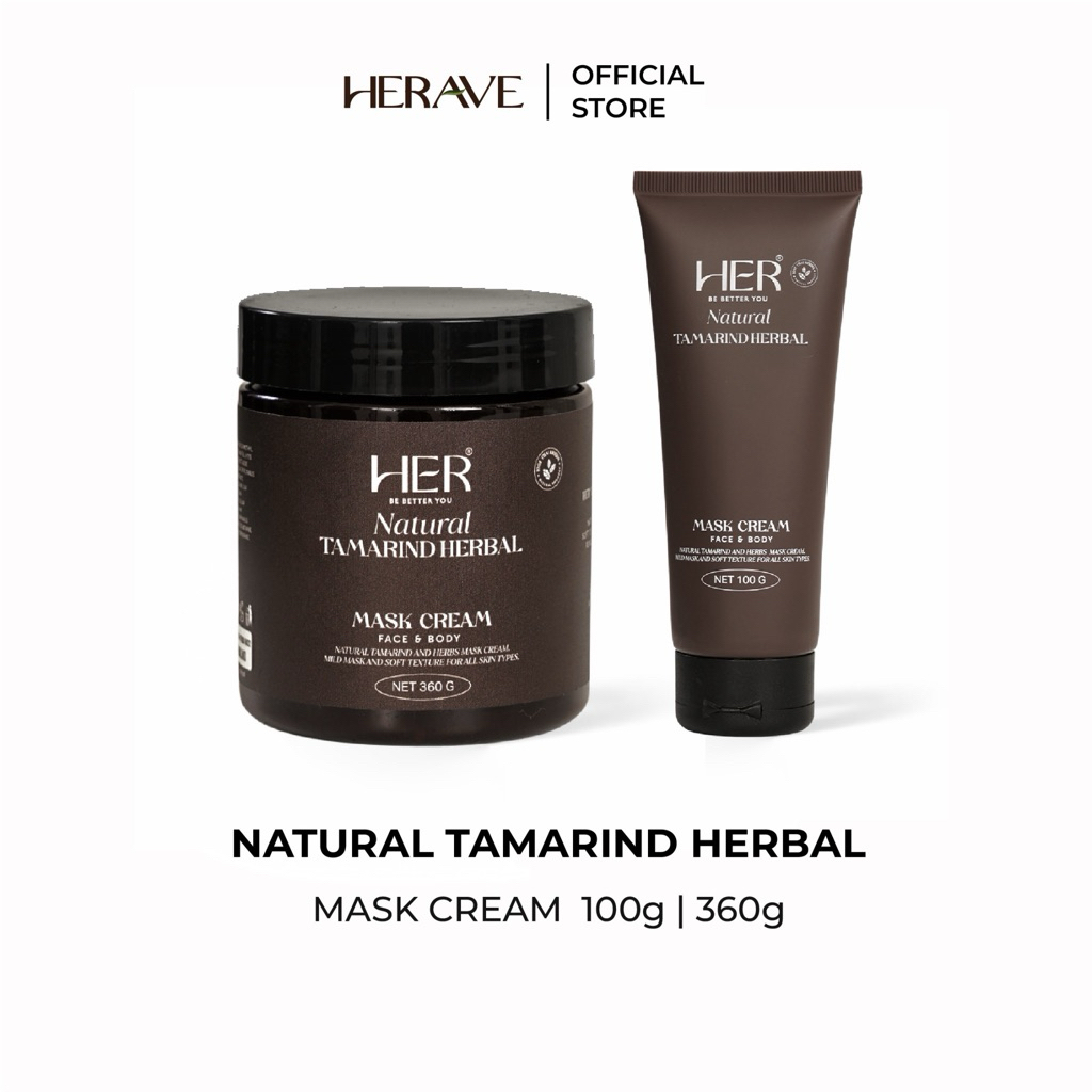 Her Natural Tamarind Mask Cream ครีมมะขามแท้ พอกหน้า ขัดผิวข