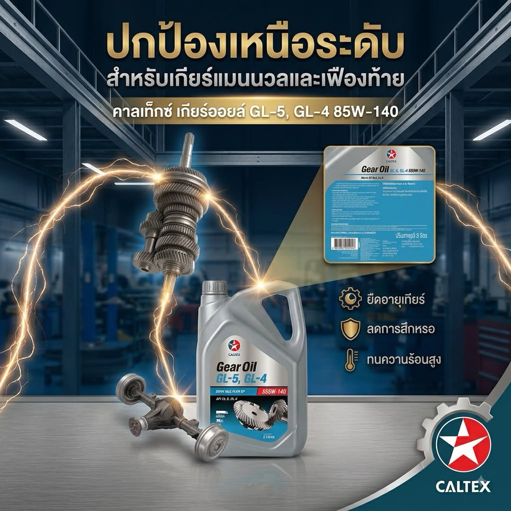 น้ำมันเกียร์ น้ำมันเฟืองท้าย Caltex GL5,GL4 SAE85W-140