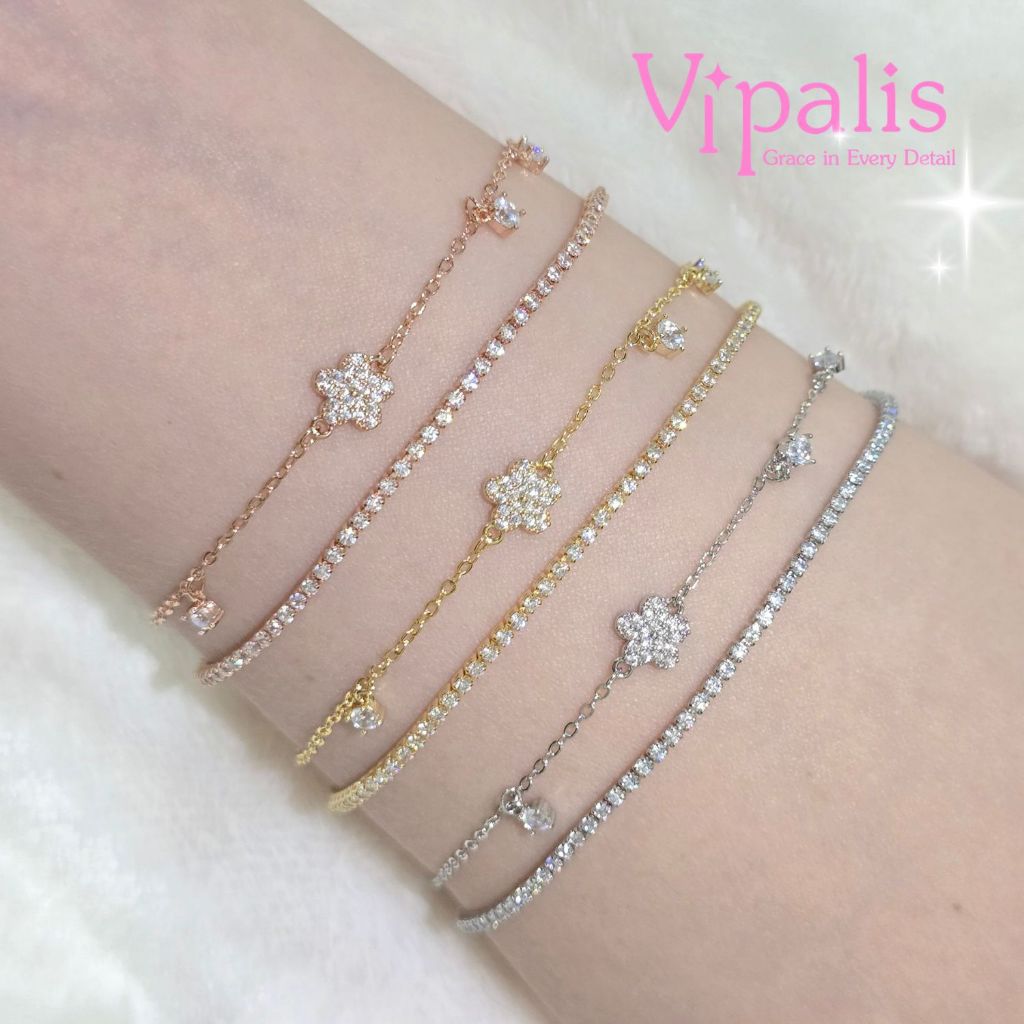 Vipalis | Blossom Bloom Bracelet | สร้อยข้อมือ ดอกไม้ประดับคริสตัล