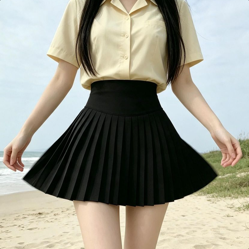 Aurae กระโปรงสั้นจีบรอบสีพื้น ทรงสวย แมทช์ง่ายสุดๆ มีซับในตัว