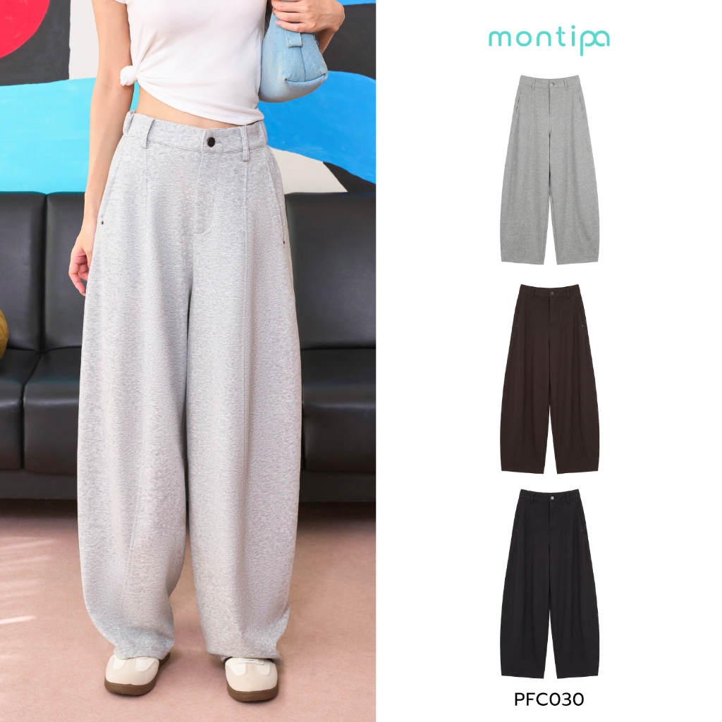 Montipa Baggy AirFlow Pants กางเกงวอร์มทรง Baggy กระดุมหน้า เอวยางยืด ผ้า AirFlow  PFC030