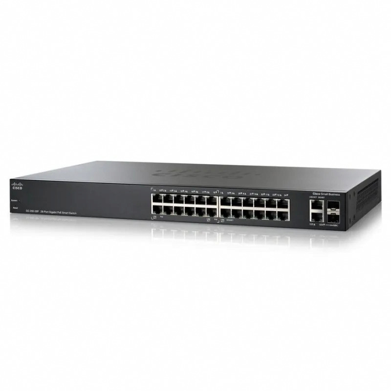 สวิตช์ฮับมือสอง Cisco SG200-26 (SLM2024T V02) 26-Port Gigabit Smart Switch สภาพพร้อมใช้งาน เฟิร์มแวร