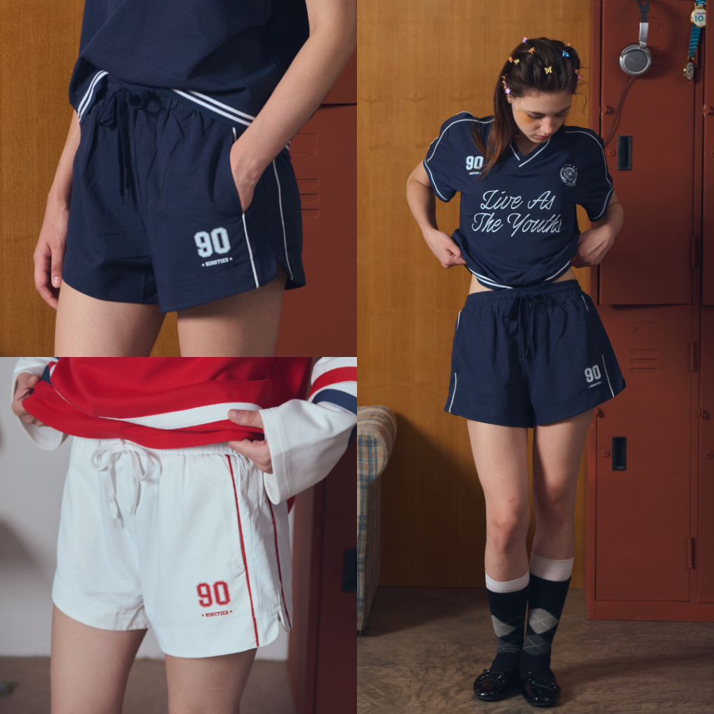 Nineties Design : Sport Nostalgia Short Pants กางเกงขาสั้น ผ้าร่ม รุ่น Beth