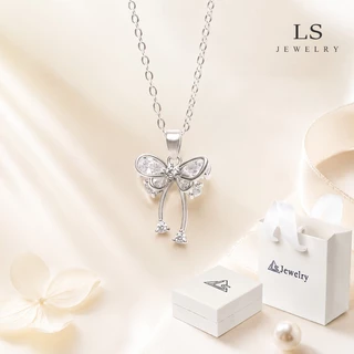 LS สร้อยคอจี้ผีเสื้อใสขนาดเล็กแฟชั่นสำหรับผู้หญิง n2556