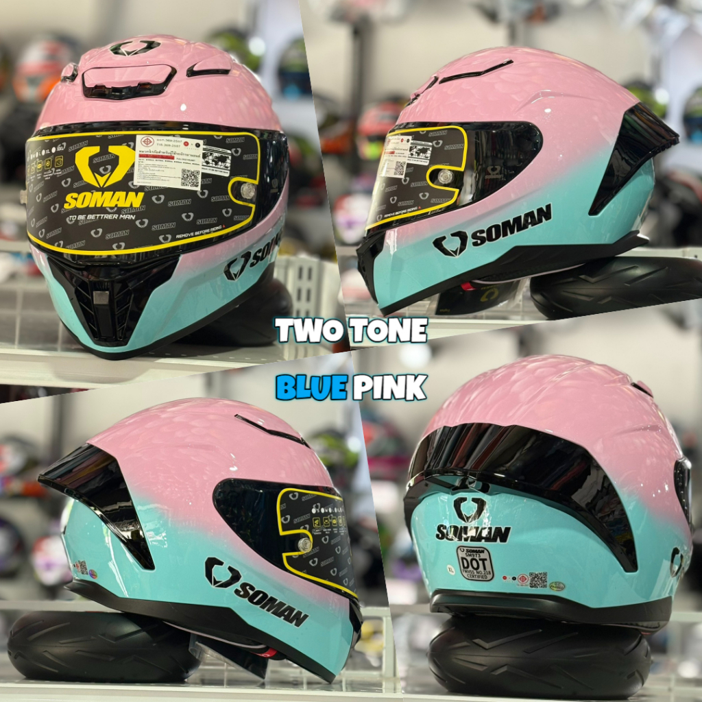 📌หมวกกันน็อค SOMAN SM-973 รุ่นใหม่ล่าสุด ชิลด์หน้าดำ