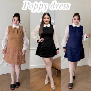 Lady M | สีใหม่! Poppy dress plussize เดรสสั้นสาวอวบ มี L-4XL สไตล์ลูกคุณหนู สวยคสาสสิก ใส่ทำงาน ออกงานกึ่งทางการ