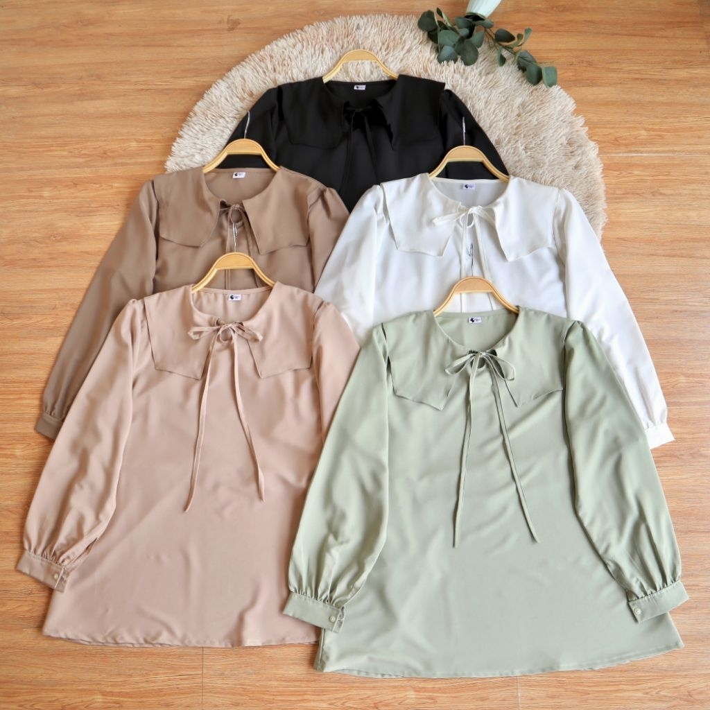 A383 เสื้อสาวอวบคอปกเหลี่ยม / อก 48