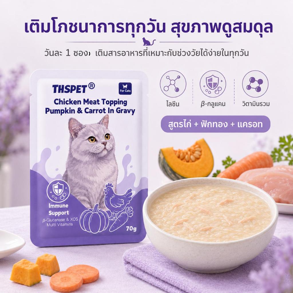 THSPET Immunity อาหารเปียกแมว โปรตีนสูง วิตามินครบ ช่วยเสริมภูมิคุ้มกัน ลด 50%