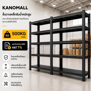 KANO ชั้นวางของ ชั้นวางของเหล็ก รับน้ำหนัก200-500ก.ก. กันสนิม ไม่ต้องไขน็อต เหมาะสำหรับโกดัง ร้านค้า ห้องครัว Shelf Rack