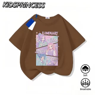 COD (จัดส่งตลอด 24 ชั่วโมง) เสื้อยืดเด็กผู้หญิง แขนสั้น ลายการ์ตูนน่ารัก สไตล์เกาหลี แฟชั่นเด็ก สีม่วง ผ้านุ่ม ใส่สบาย