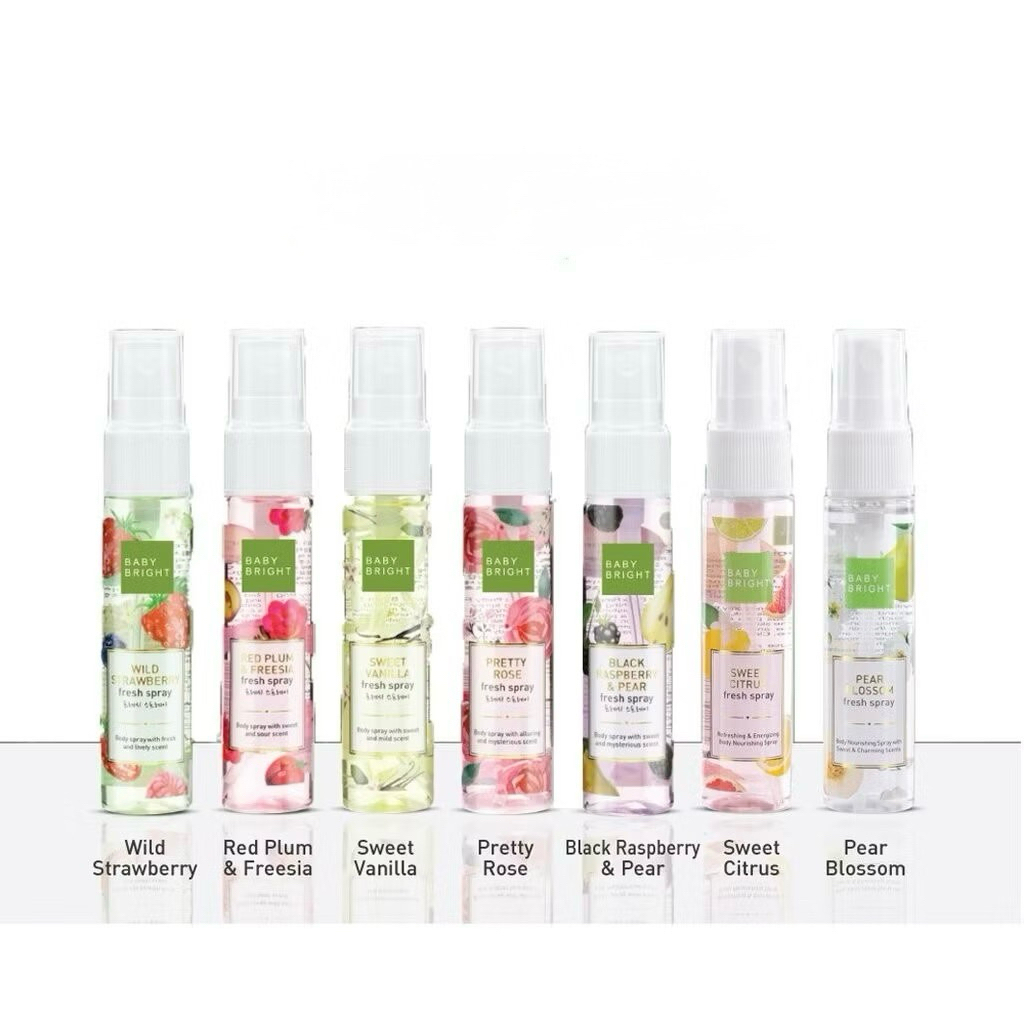 Baby Bright เบบี้ไบร์ท สเปรย์น้ำหอม Fresh Spray กลิ่นดอกไม้และผลไม้ หอมละมุนติดทนนาน 20ml.