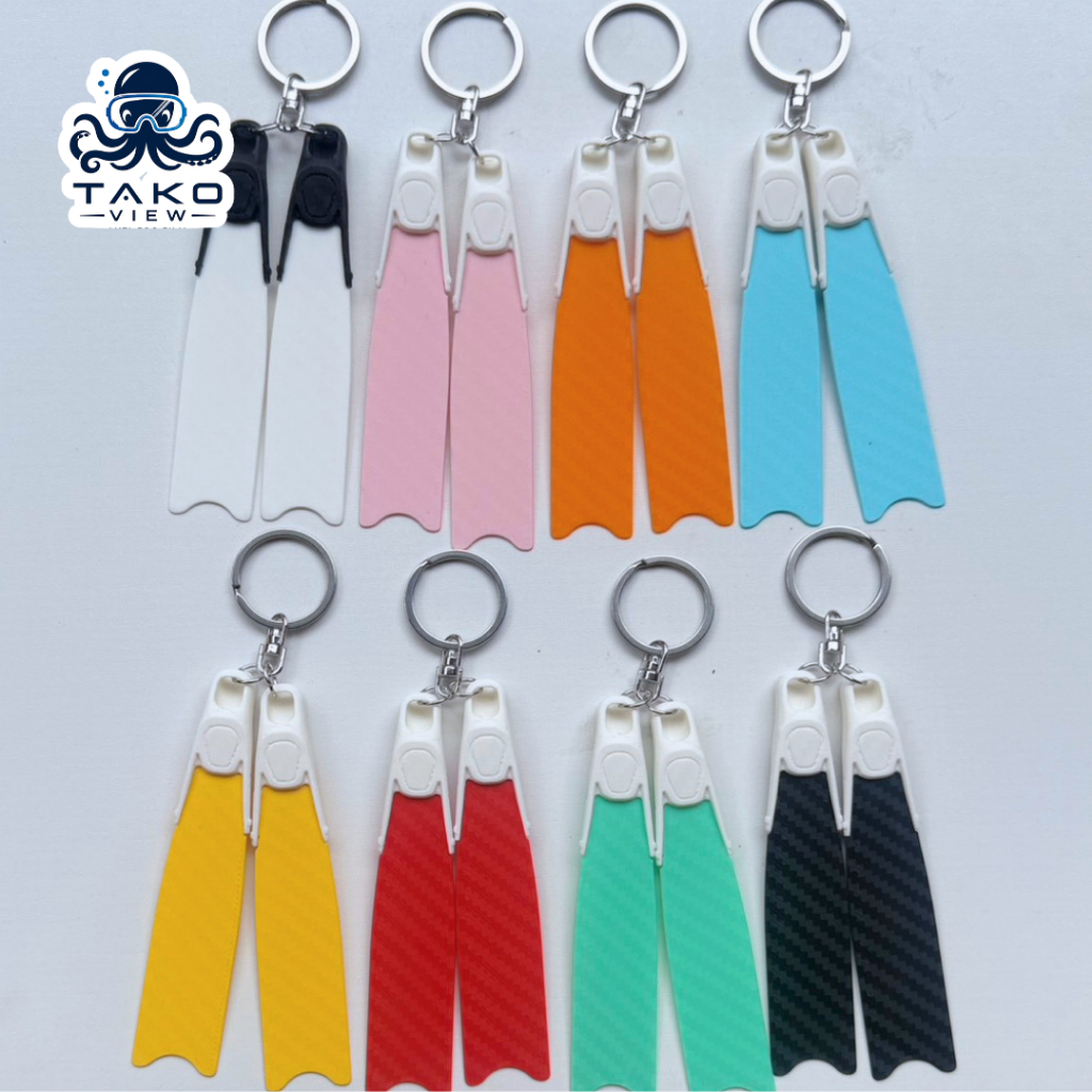 พวงกุญแจฟินดำน้ำ พวงกุญแจตีนกบ Mini Fin keychain 1 คู่ เลือกสีได้ ของที่ระลึกน่ารัก ๆ | TakoView
