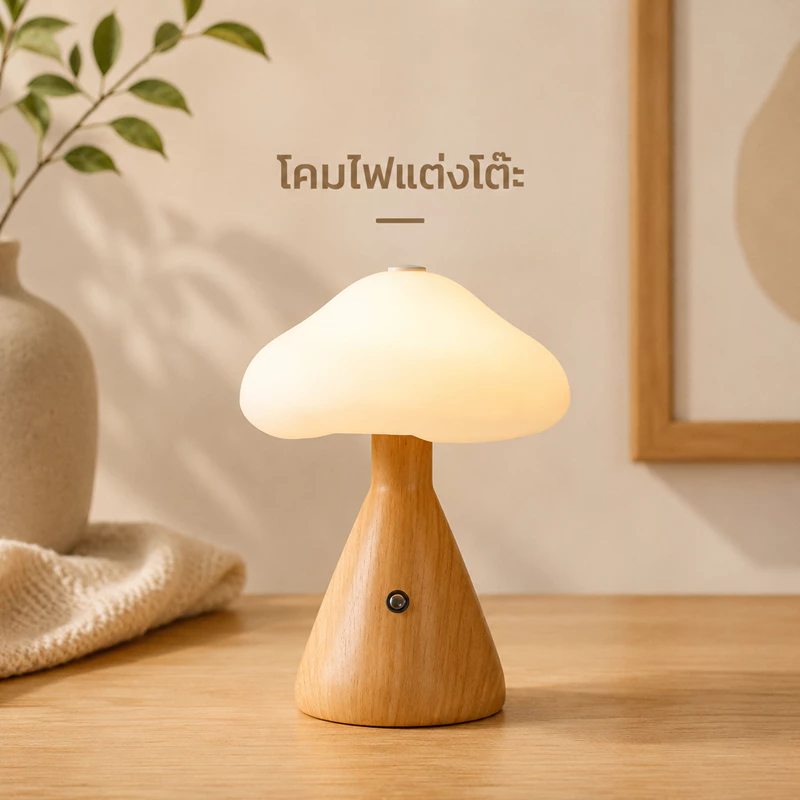 🌸โคมไฟเห็ด LED ชาร์จ USB โคมไฟตั้งโต๊ะ โคมไฟมินิมอล สร้างบรรยากาศ เหมาะสำหรับห้องนอน โคมไฟเห็ดมินิมอล