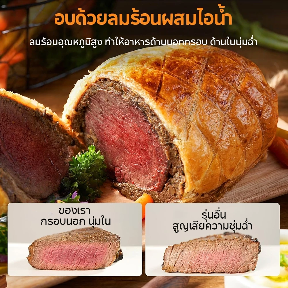 YOTEX หม้อทอดไร้น้ำมัน หม้ออบลมร้อน 4.2L ไขมันต่ำ ดีไซน์มินิมอล ระบบลมร้อนหมุนเวียน 360 องศา เนกประสงค์ Air fryer thumbnail 7