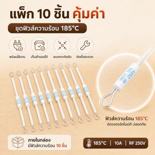 [Fast Ship]ฟิวส์ตัดความร้อน185องศา10A RF250V 10ชิ้น, ฟิวส์อุณหภูมิเซรามิก RF 250V สำหรับหม้อหุงข้าวไฟฟ้าป้องกันความต้านท