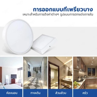 Baan โคมไฟดาวไลท์ติดลอย LED นีโอเอ็กซ์ แสงขาว แสงวอร์ม มีขนาด 7W 10W 20W 24W มีทรงกลม และ ทรงเหลี่ยม สีขาว สีดำ