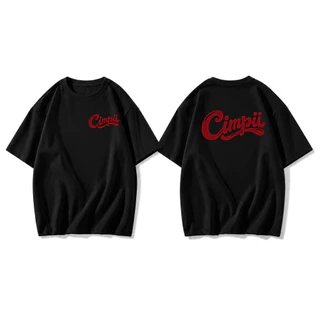 เสื้อโซโลน่า oversize สไตล์เกาหลี ผู้หญิง พิมพ์ลายตัวอักษรวินเทจ ด้านหน้า‑ด้านหลัง ข้อความภาษาอังกฤษ แขนสั้น ทรงกว้าง ใส