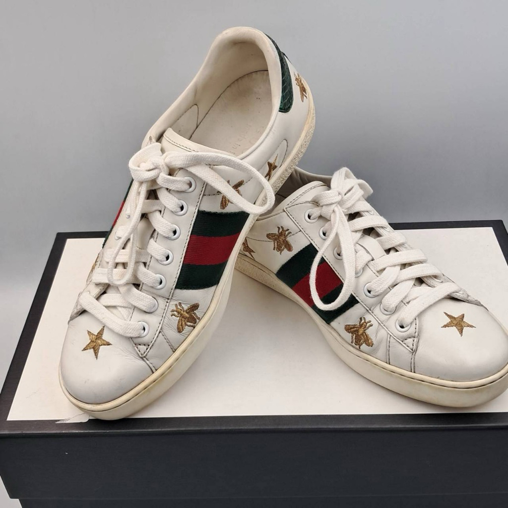 Gucci Ace Embroidered 'Bees and Stars' Sneakers Size 5