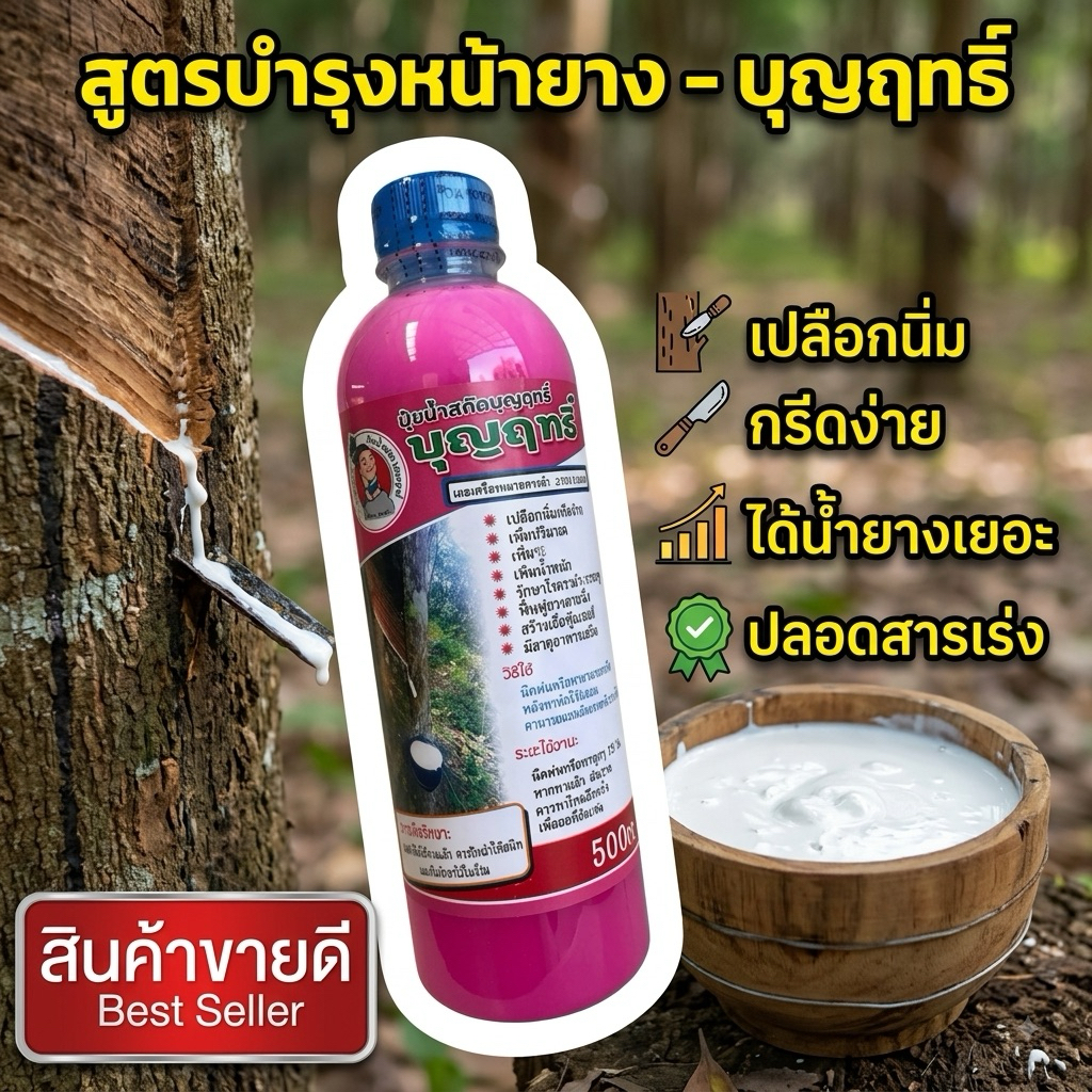 บุญฤทธิ์เพิ่มน้ำยาง 1ขวดของแท้100%