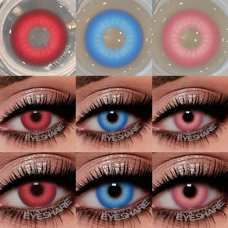 {COD}-Eyeshare Nebula คอนแทคเลนส์สีแดง 14.0 มม.มินิคอนแทคเลนส์สีสามารถใช้งานได้หนึ่งปีจัดส่งฟรี