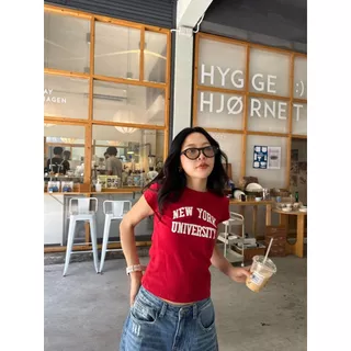 NEW YORK BABY TEES 🇺🇸 - เสื้อครอปทรงเข้ารูป ดีเทลงานปัก (ส่งด่วน)