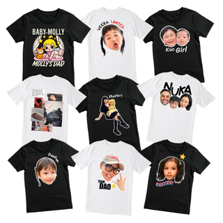 Bebeblue เสื้อครอบครัว สกรีนหน้า ลูก คนรัก สัตว์เลี้ยง สกรีนตามแบบ ออกแบบฟรี ผ้าคอตตอนเนื้อนุ่ม ส่งไว