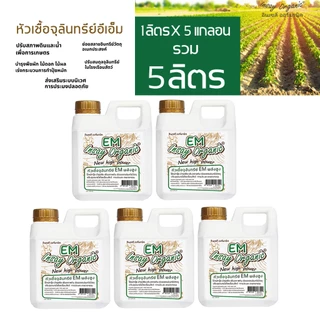EM INSAYหัวเชื้อจุลินทรีย์ เพื่อสิ่งแวดล้อมของพืช หมักปุ๋ยและบำรุงดิน ปรับสภาพดินและน้ำ ชุด 1ลิตร 5แกลอน