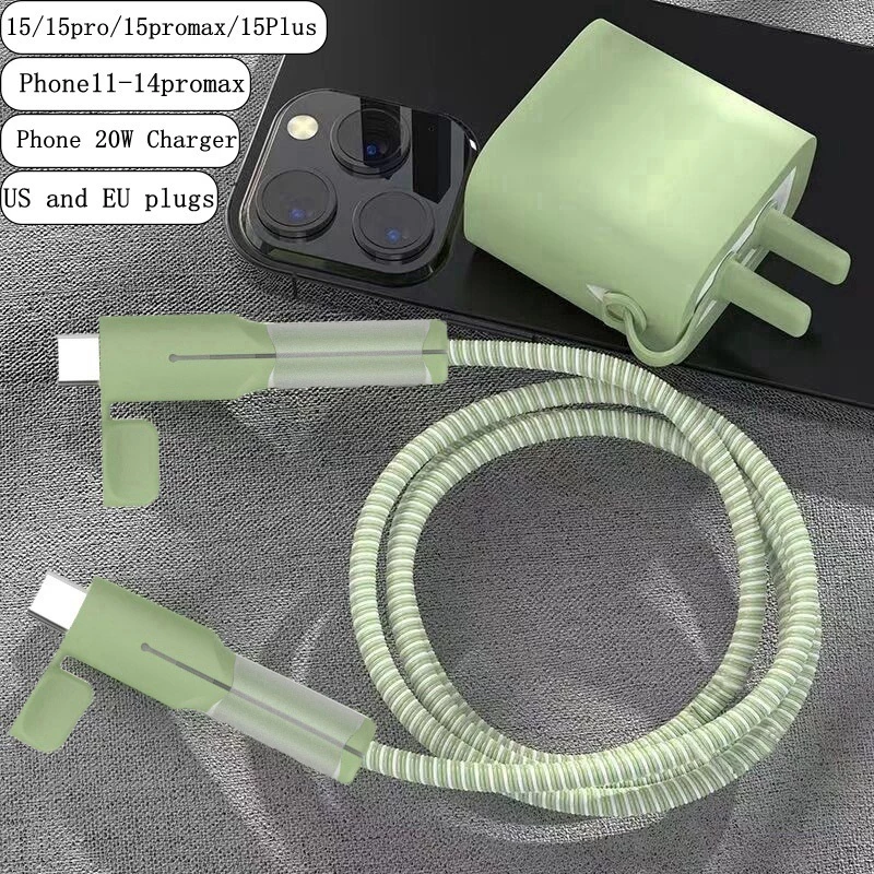ตัวถนอมสายชาร์จ USB ซิลิโคนนิ่ม PD 20W สายชาร์จซิลิโคนหุ้มสายเคเบิลข้อมูลแบบสร้างสรรค์ ปลอกหุ้มแบบนิ่ม