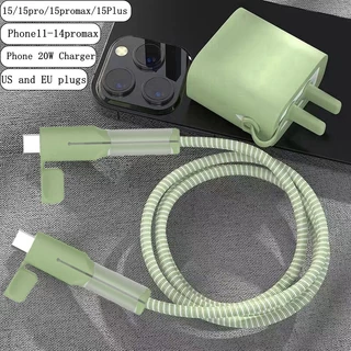 ตัวถนอมสายชาร์จ USB ซิลิโคนนิ่ม PD 20W สายชาร์จซิลิโคนหุ้มสายเคเบิลข้อมูลแบบสร้างสรรค์ ปลอกหุ้มแบบนิ่ม