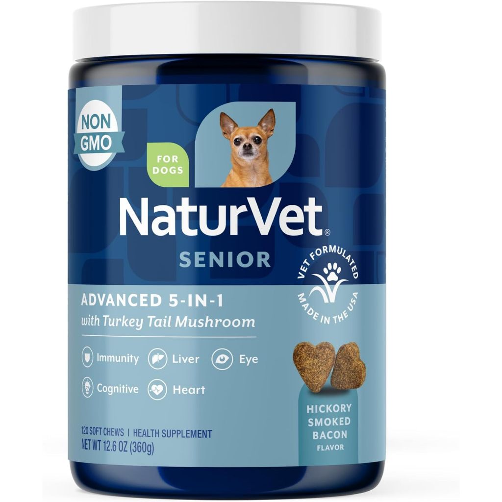 +พรีออร์เดอร์+ Naturvet Senior Dog 5 in 1 บำรุงสุนัขแก่ สายตา หัวใจ ตับ สมอง เสริมภูมิ ระบบความจำ ระบบประสาท (รุ่น Top)
