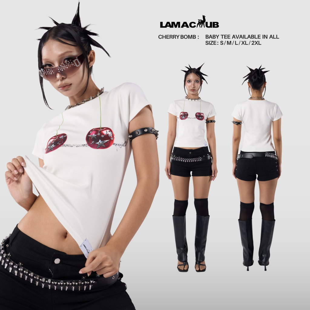 Cherry Bomb Baby tee เสื้อยืดทรงเบบี้ที (SIZE S-2XL)