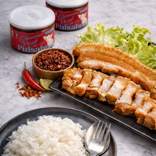 ปุยแสบปาก SET 5 กระปุก น้ำพริกหมูเสวย ปลาย่างพลัส เห็ดหอมมังสวิรัติ พริกผัดน้ำมันมะกอก+สูตรเผ็ด