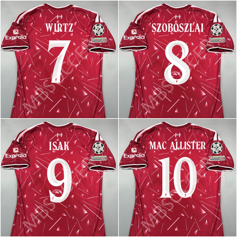 PLAYER - เสื้อฟุตบอล ลิlวos์wูล Home เหย้า 2026/27 อาร์ม UCL 7 WIRTZ 8 SZOBOSZLAI 9 ISAK 10 MAC ALLI