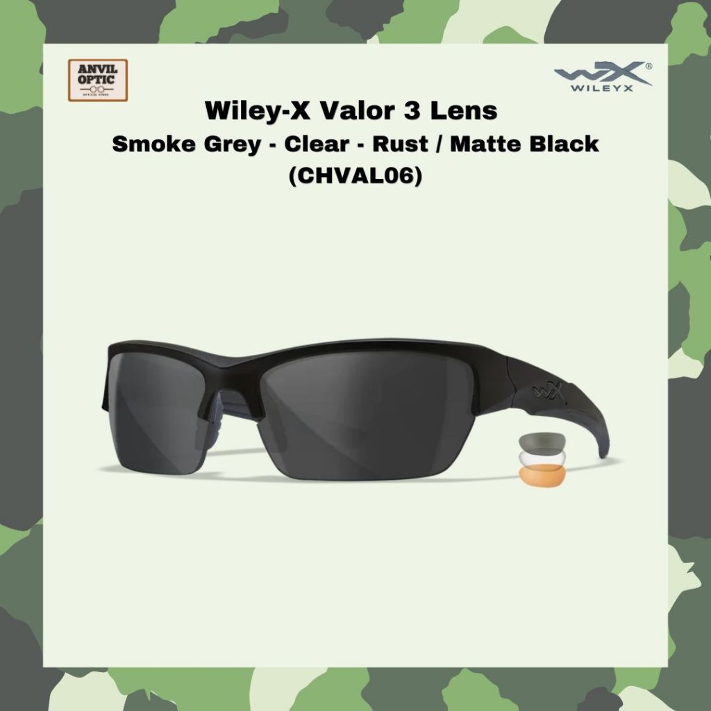 แว่นตากันแดด Wiley-X Valor สาย Tactical ของแท้ รับประกันศูนย์ไทย