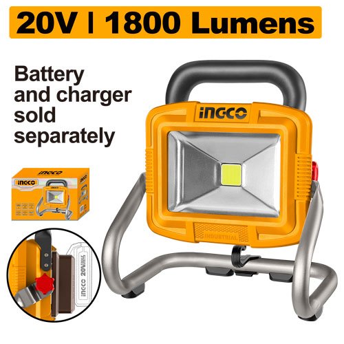 INGCO  ไฟสปอร์ทไลท์ LED ไร้สาย 20 โวลท์ รุ่น CWLI2025NB เครื่องเปล่า （ไม่รวมแบตและแท่นชาร์จแยกจำหน่า