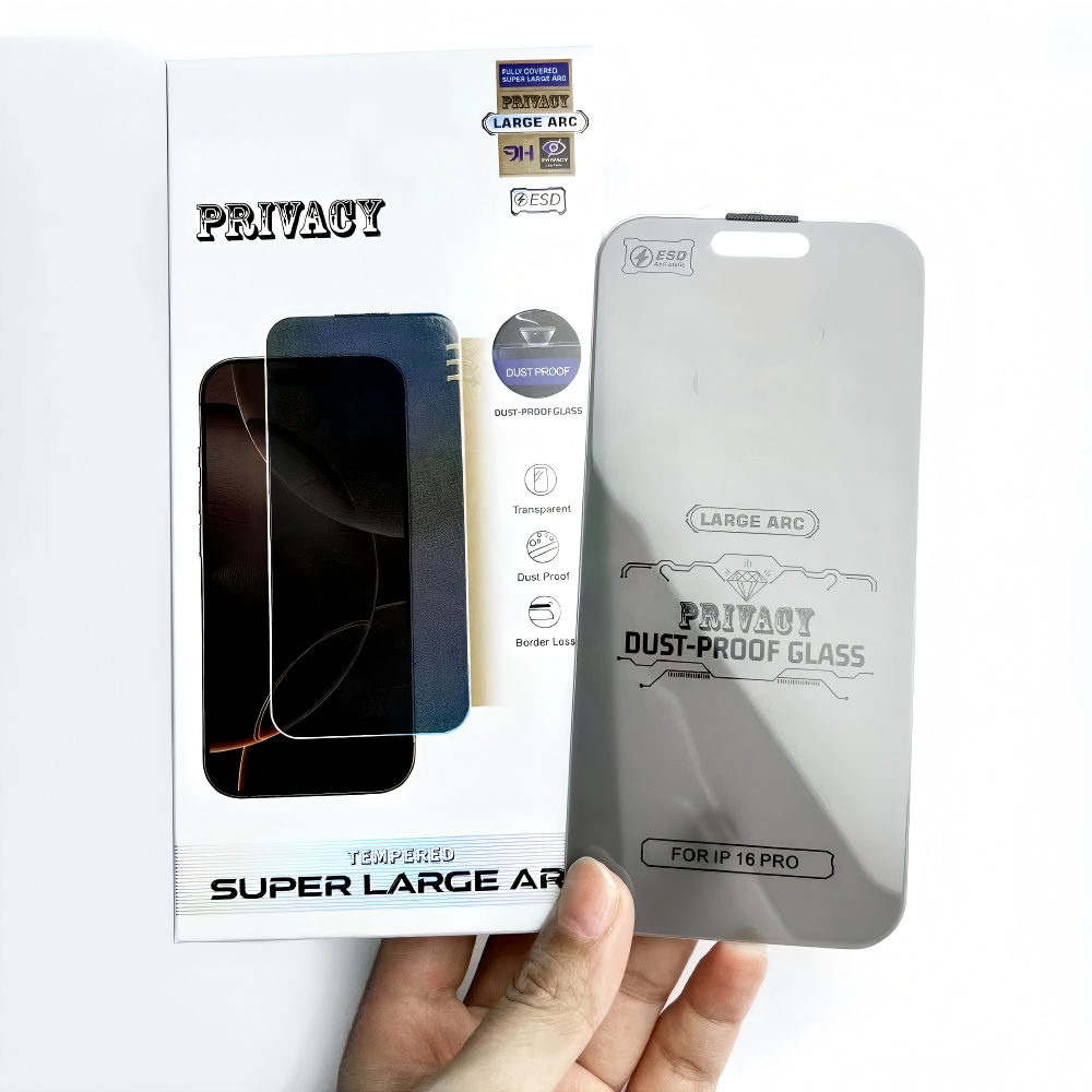 ฟิล์มกระจ privacy กเต็มจอโค้ง 0.4MM สำหรับ iPhone XS Max XR 11 12 13Pro 14 15 16plus 17Ari 17ProMax