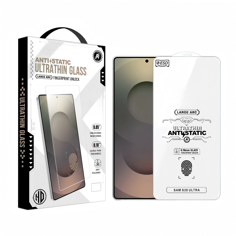 ฟิล์มกระจกใสไม่มีขอบเต็มจอโค้ง 0.18MM สำหรับ SamsungS24UltraS25Ultra HD privacy ปลดล็อคลายนิ้วมือ