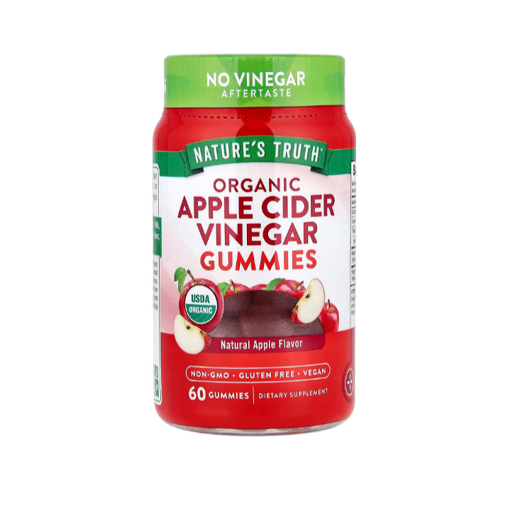 Nature's Truth, Organic Apple Cider Vinegar Gummies, Natural Apple, 60 Gummies ทักแชทก่อนสั่งนะคะ