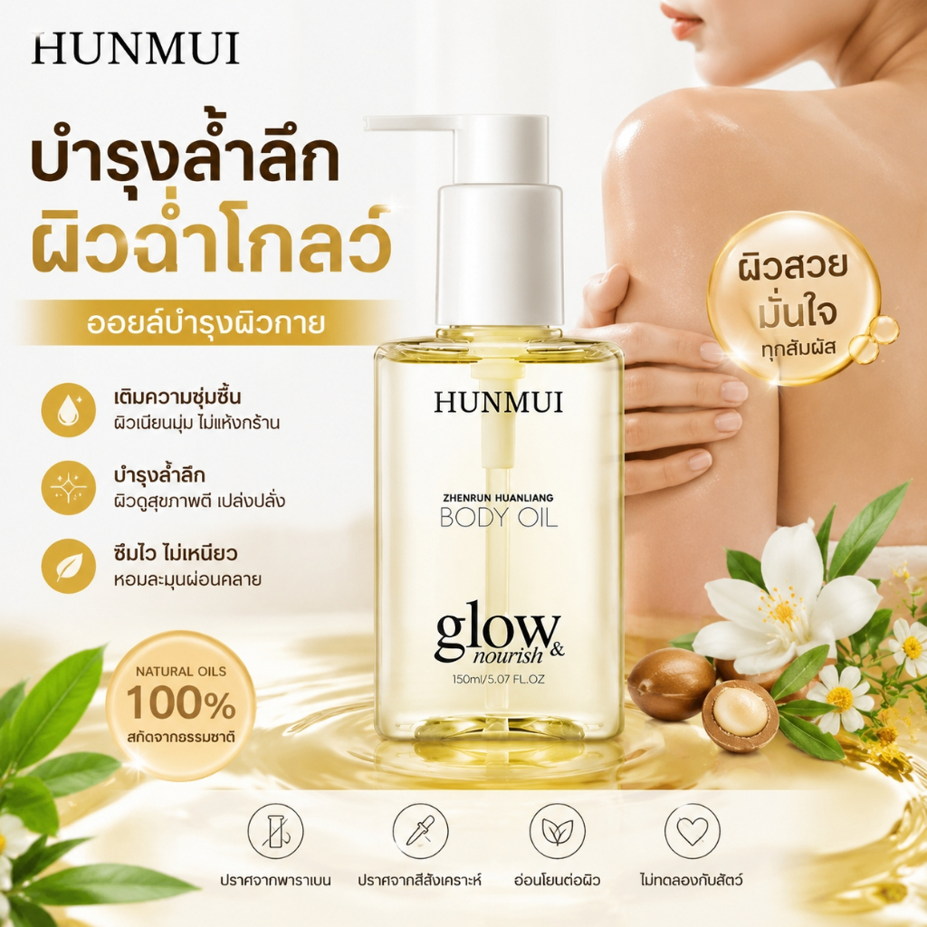 [ซื้อ 1 แถม 1] Body Oil น้ำมันบำรุงผิวกาย ออยล์ทาผิว เพิ่มความชุ่มชื้น ผิวนุ่มโกลว์ ซึมไว ไม่เหนียว สำหรับผู้หญิง