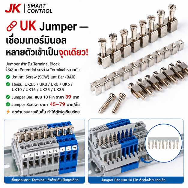 UK10 Terminal Block Jumper : เทอร์มินอล จั๊มเปอร์ UK-10N Terminal Jumper (UK10-JMP-SCW)