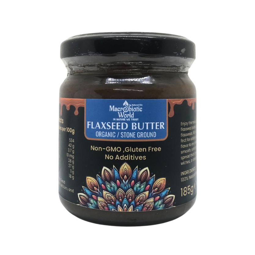 Organic/Bio Flax Seeds Butter (185g/500g) l Macrobiotic World Natural Efe l Spreads l SYM